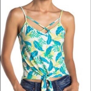 NWOT Poof! Tie Front Tank Top Women’s Medium